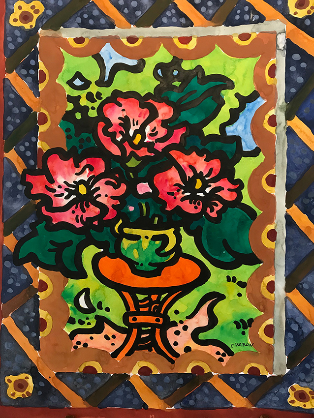 Bouquet bien encadré