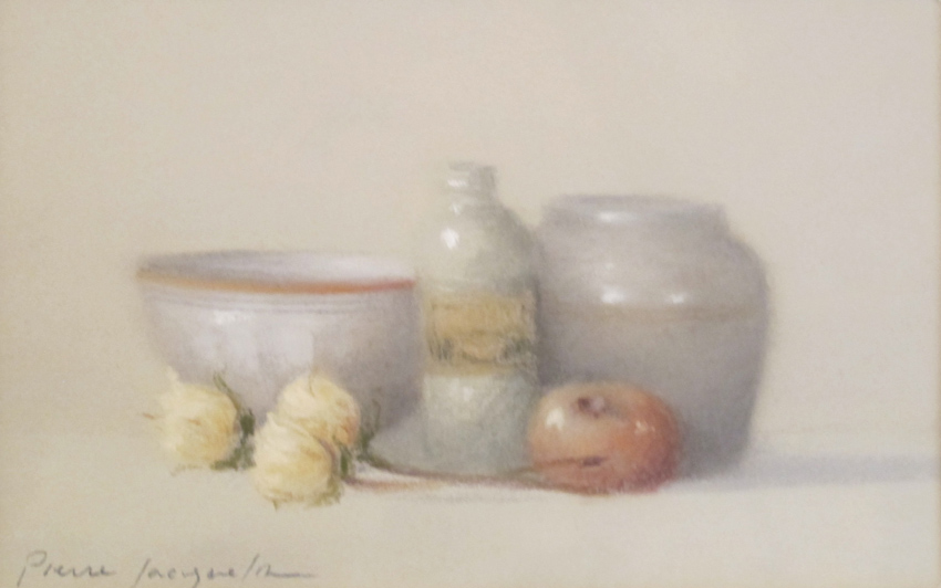 Bol, pommes, roses