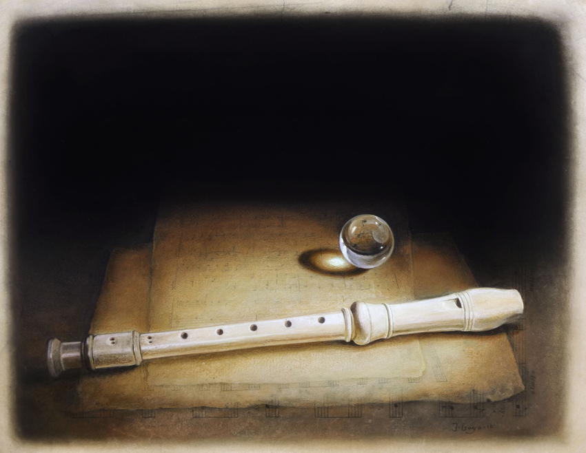 Flute à bec sur partition