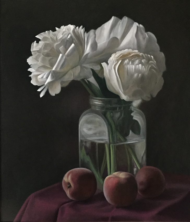 Bouquet de pivoines aux trois pêches
