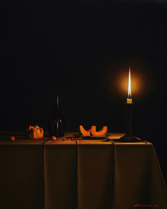 Le Flacon noir et la bougie