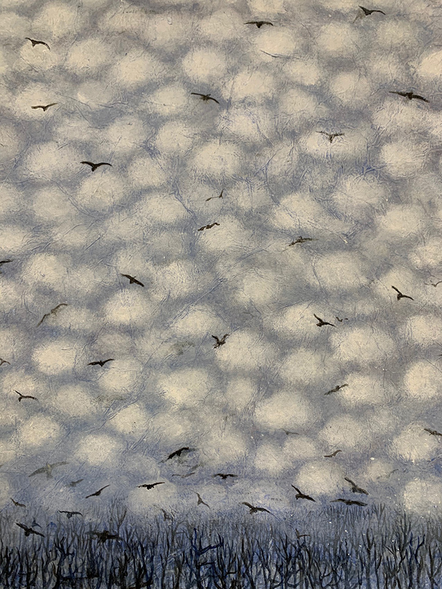 Oiseaux et sapins