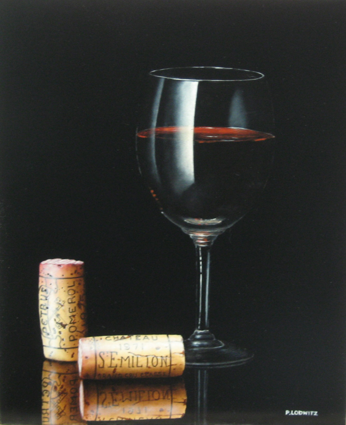 Verre de vin et bouchons