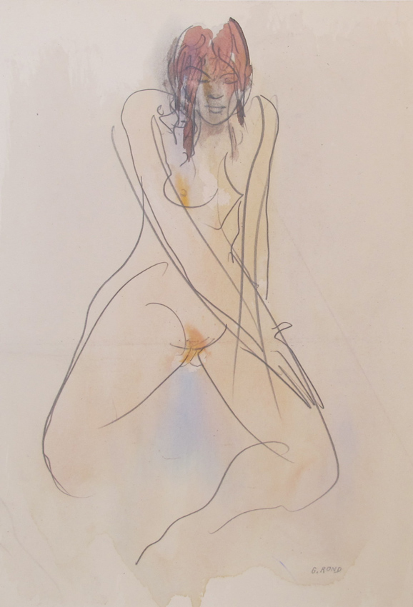 Croquis femme assise de face