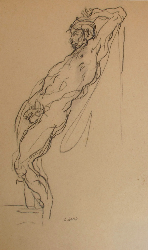 Croquis homme bras levé